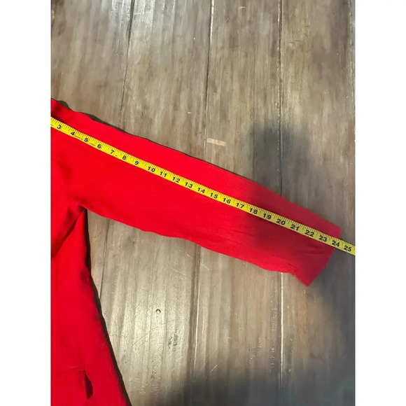 Vintage August Silk Oversized Blazer Red Silk Tomato Girl Bold Maximilist SZ 6 - Picture 5 of 7